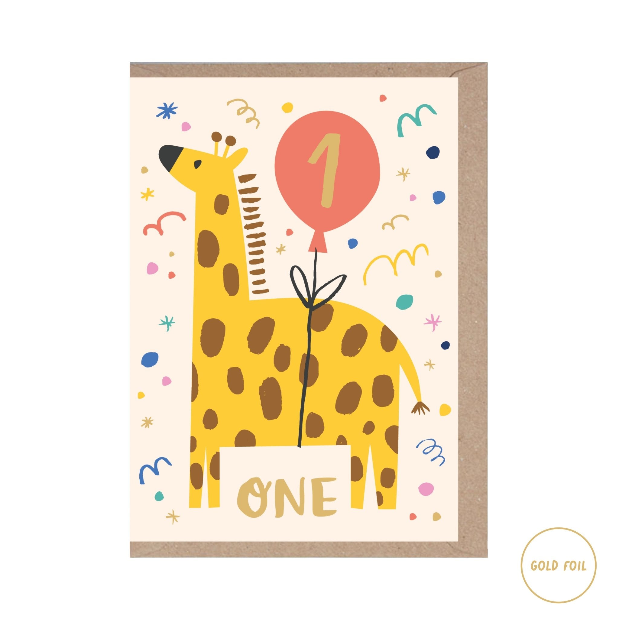 ‘One’ Giraffe Card - Simply Rye