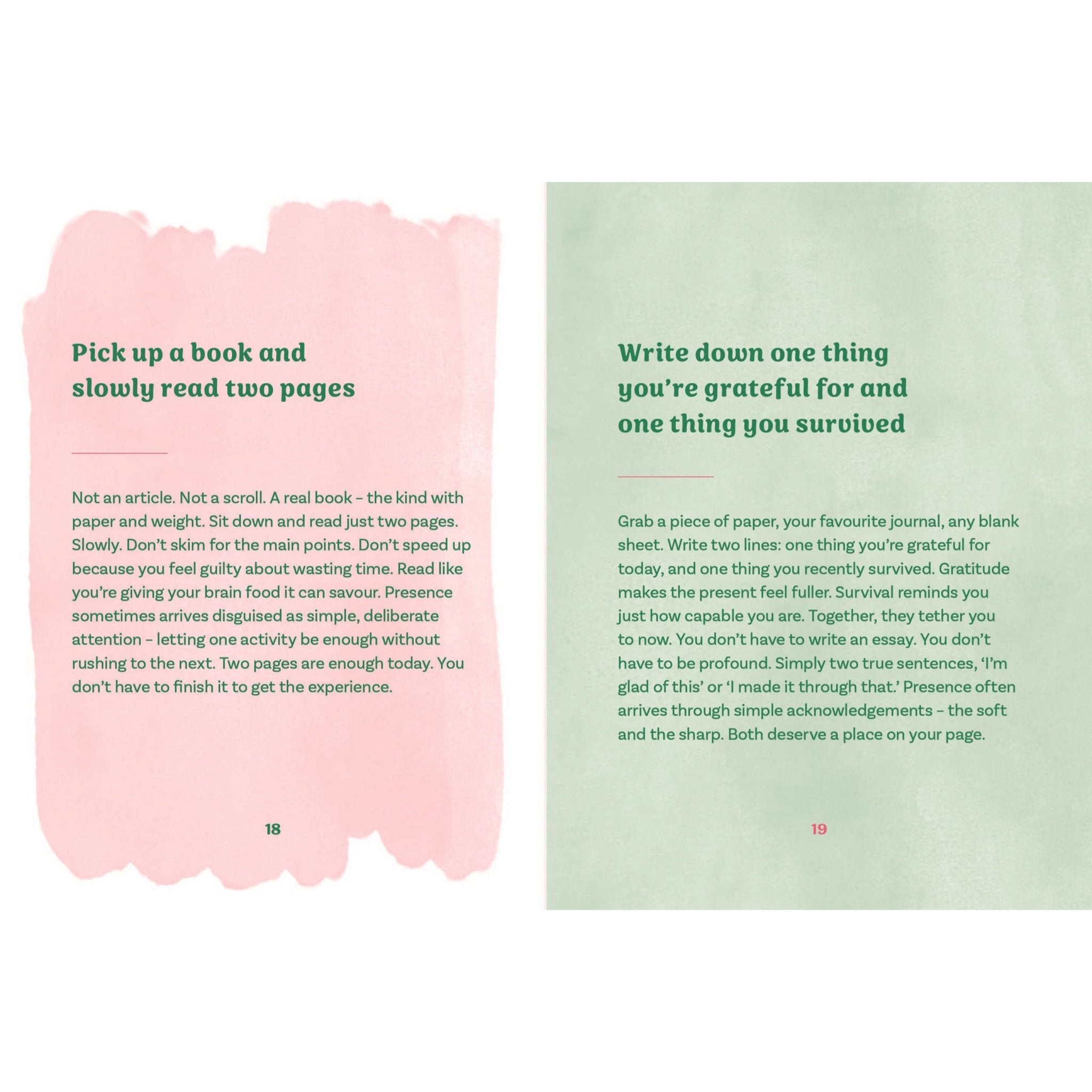 One Minute Wellness: Mindful Living Book - Simply Rye