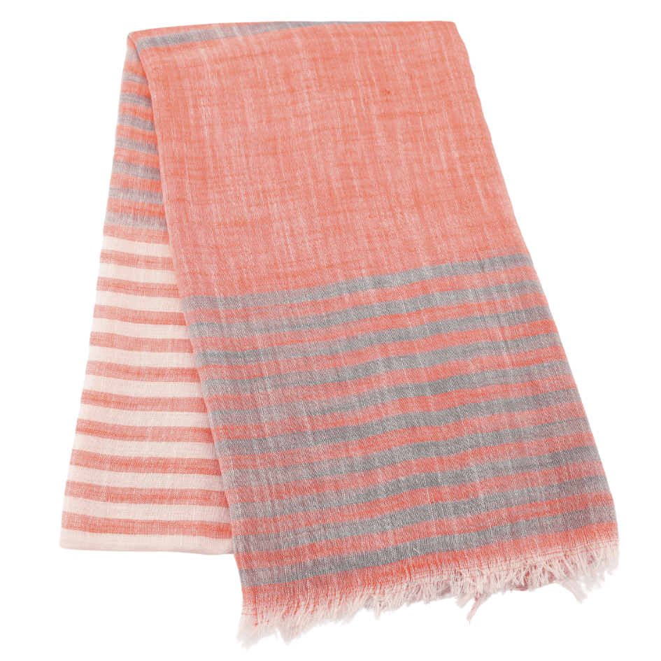 Orange Stripes Lightweight Scarf - Simply Rye