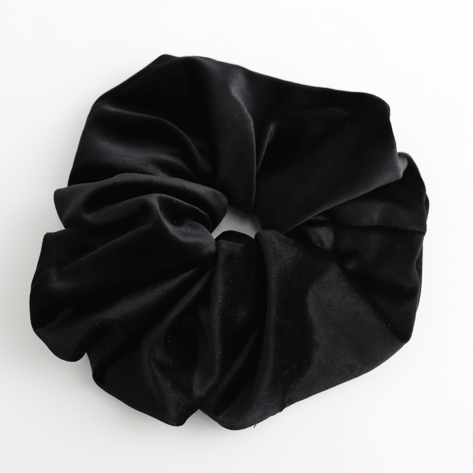 Oversized Black Velvet Scrunchie - Simply Rye