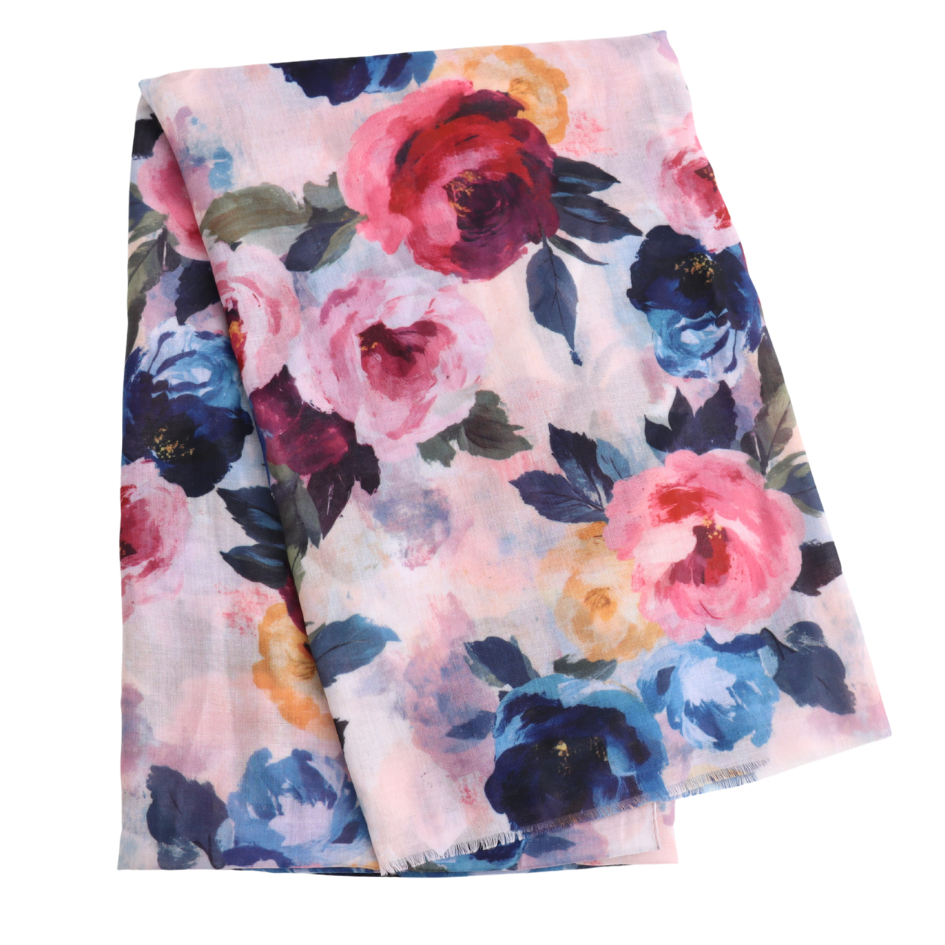 Painted Flowers Lightweight Scarf - Simply Rye
