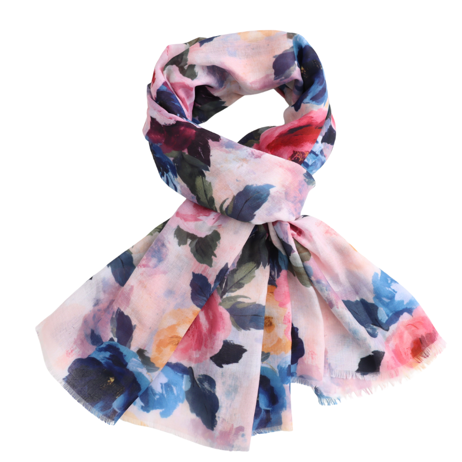 Painted Flowers Lightweight Scarf - Simply Rye