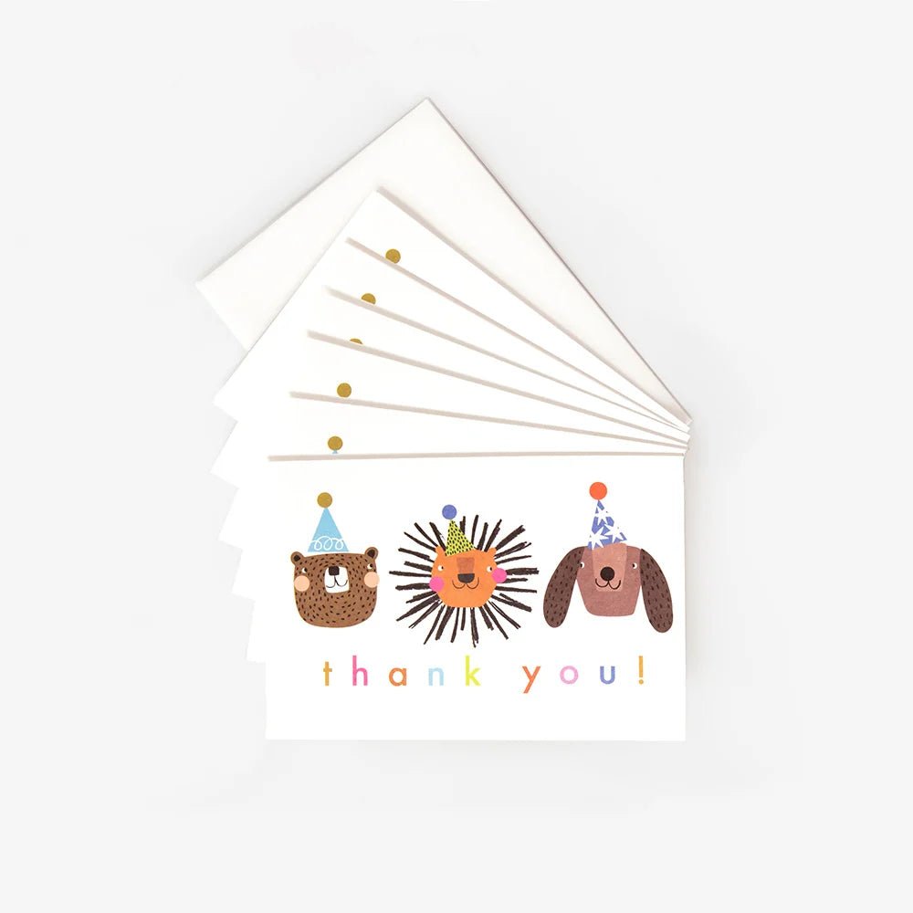 'Party Animals' Thank You Cards - Pack of 6 - Simply Rye