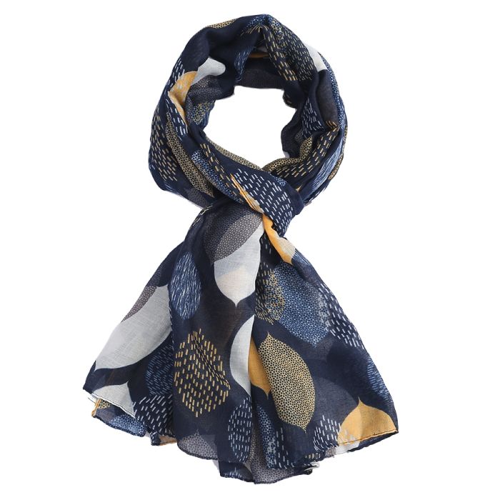 Patterned Leaves Lightweight Scarf - Simply Rye