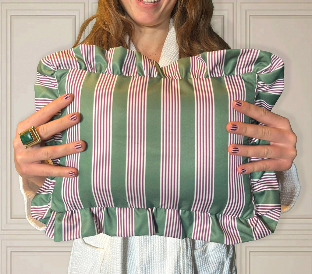 Pink & Green Striped Bath Pillow - Simply Rye