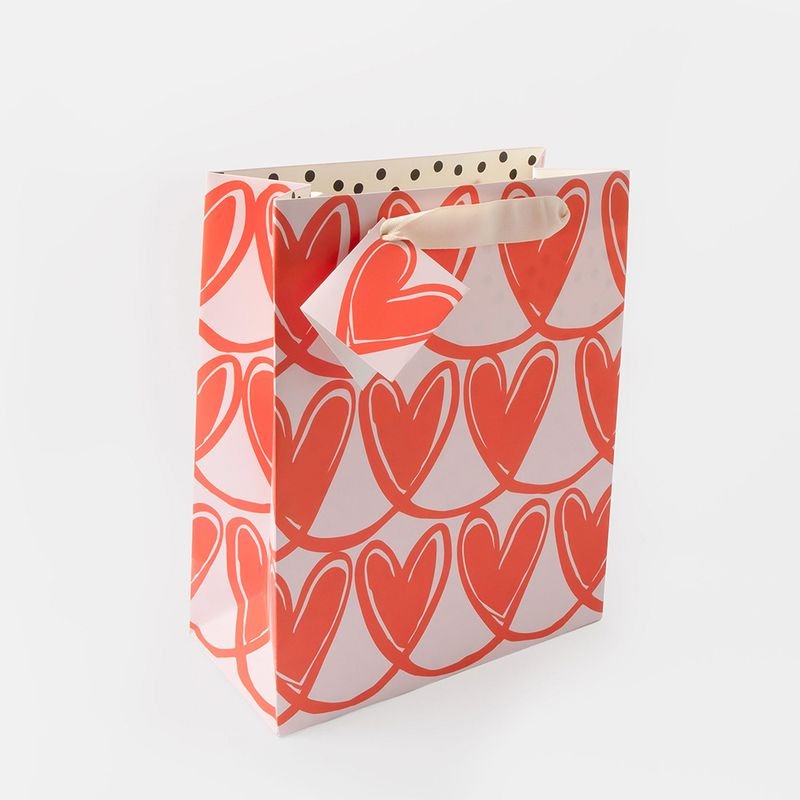 Pink Linked Hearts Medium Gift Bag - Simply Rye