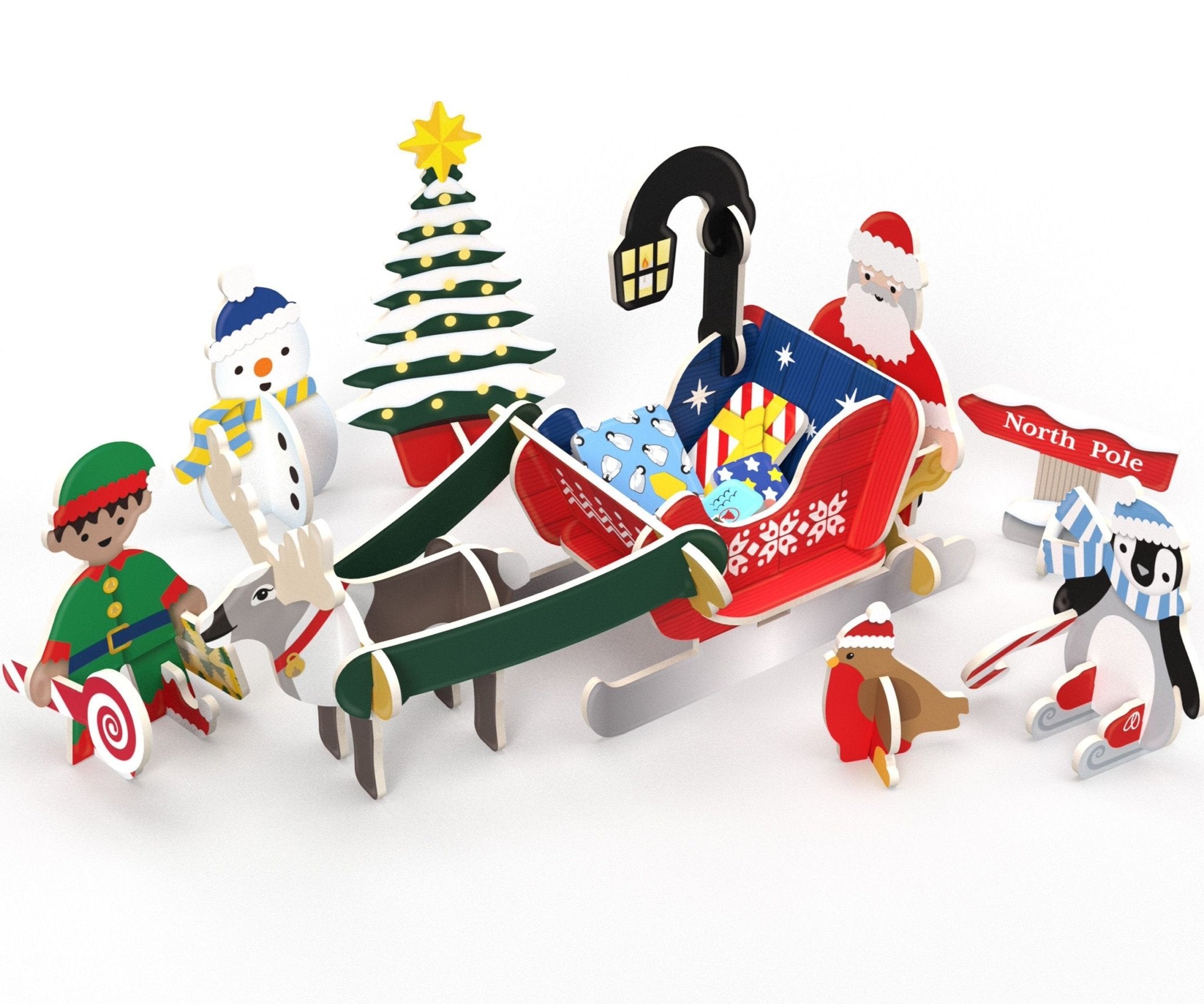 PlayPress Santa's Sleigh Ride Playset - Simply Rye