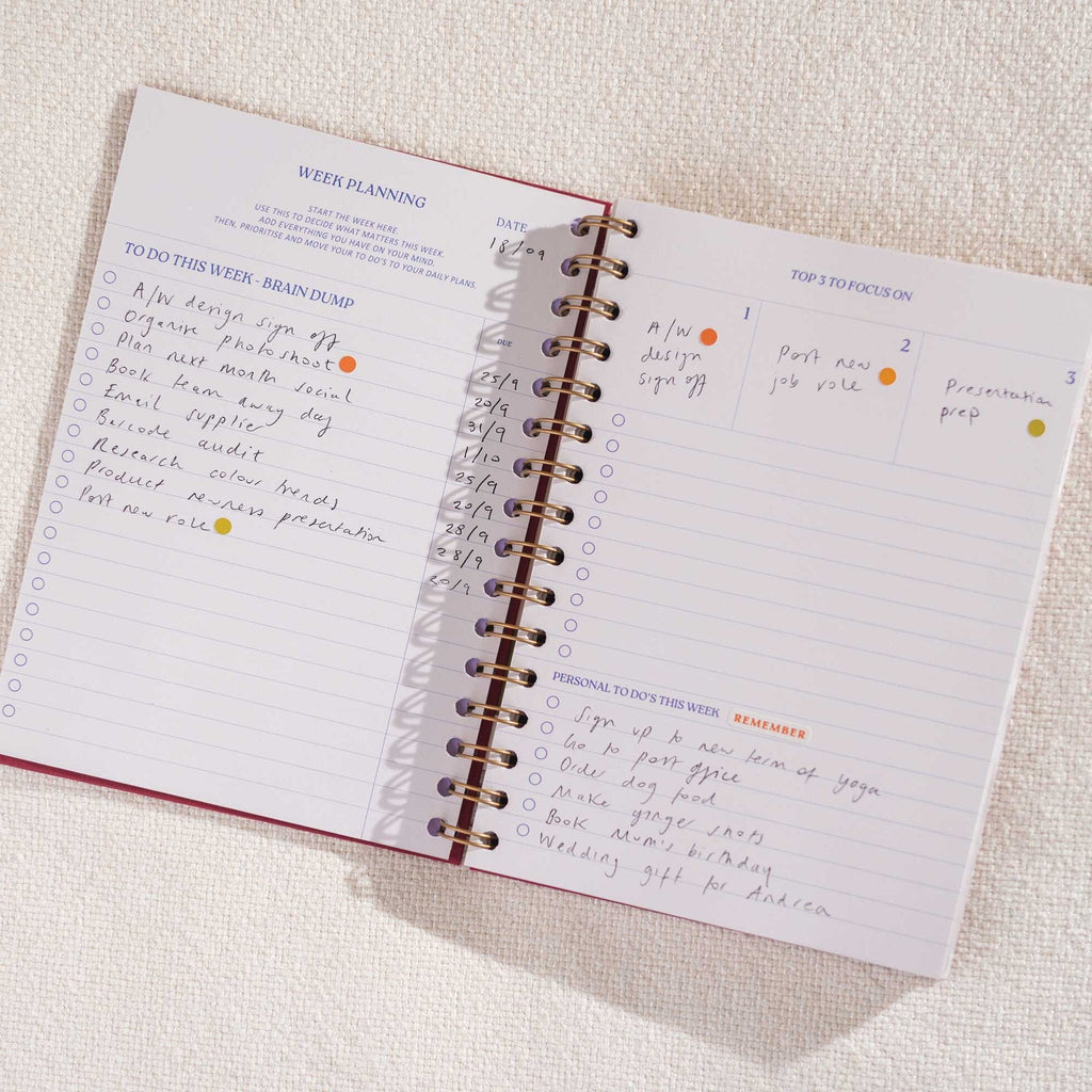 Productivity Planner - Burgundy - Simply Rye