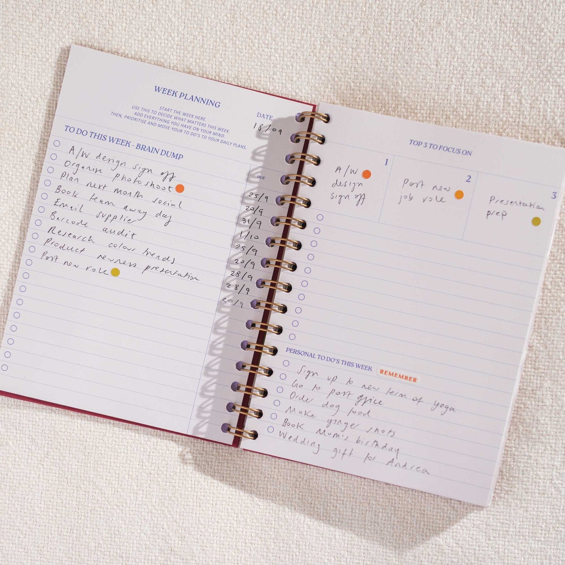 Productivity Planner - Burgundy - Simply Rye