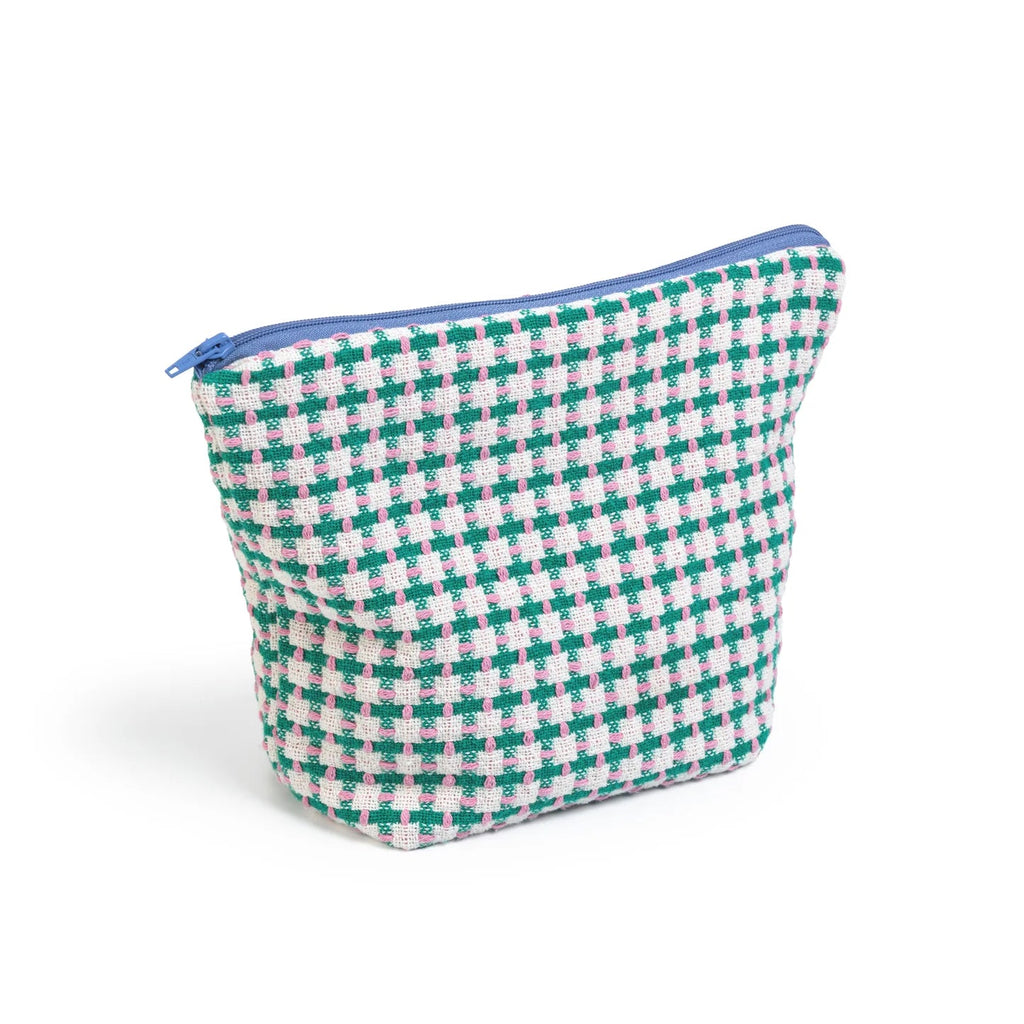 Recycled Cotton Wash Bag - Green & Pink - Simply Rye