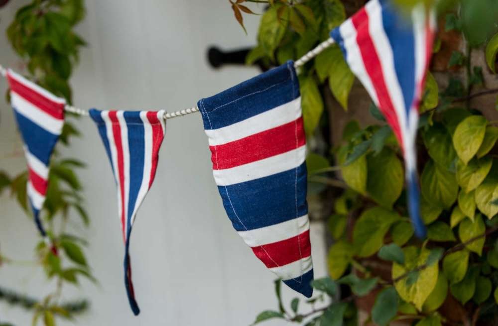 Red, White and Blue Striped Fabric Bunting - Simply Rye