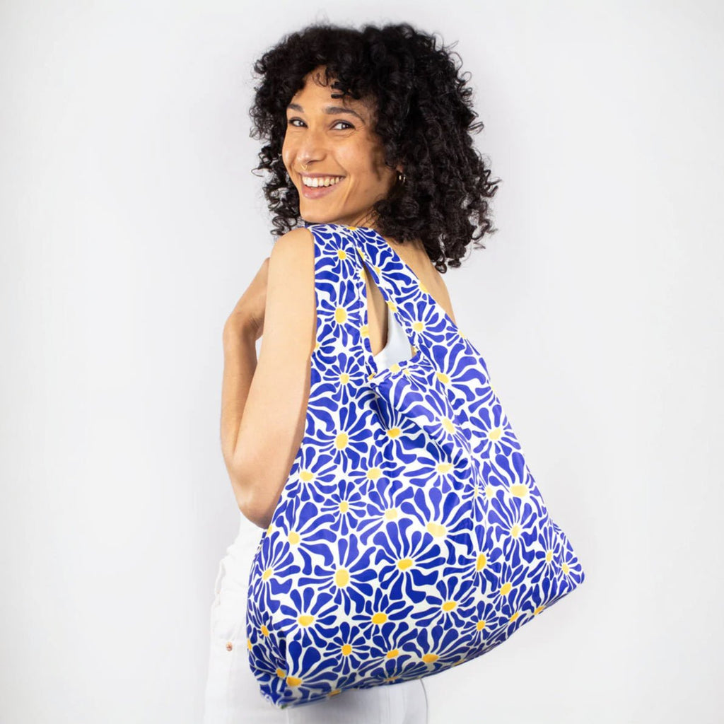 Reusable Bag - Abstract Flowers Blue - Simply Rye