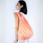 Reusable Bag - Checkerboard Pink/Orange - Simply Rye