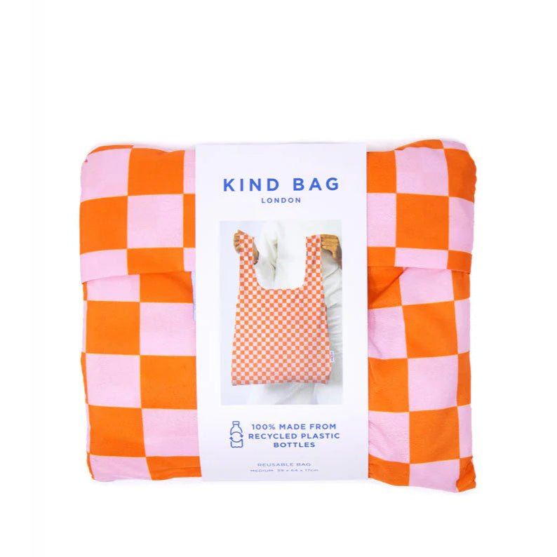 Reusable Bag - Checkerboard Pink/Orange - Simply Rye