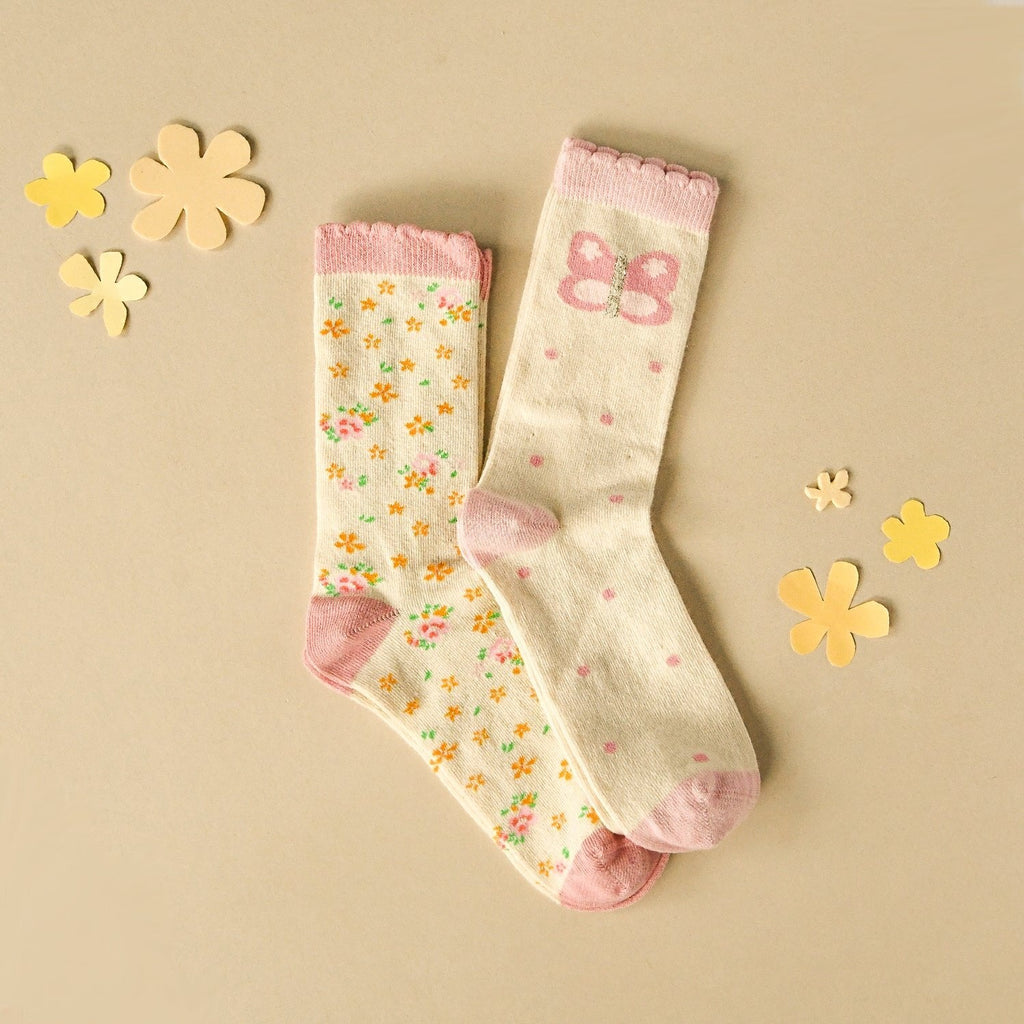 Rockahula 2 Pack Socks - Tiny Blossom Butterfly - Simply Rye