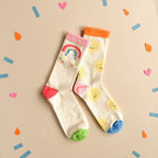 Rockahula 2 Pack Socks - Vintage Rainbow and Sun - Simply Rye
