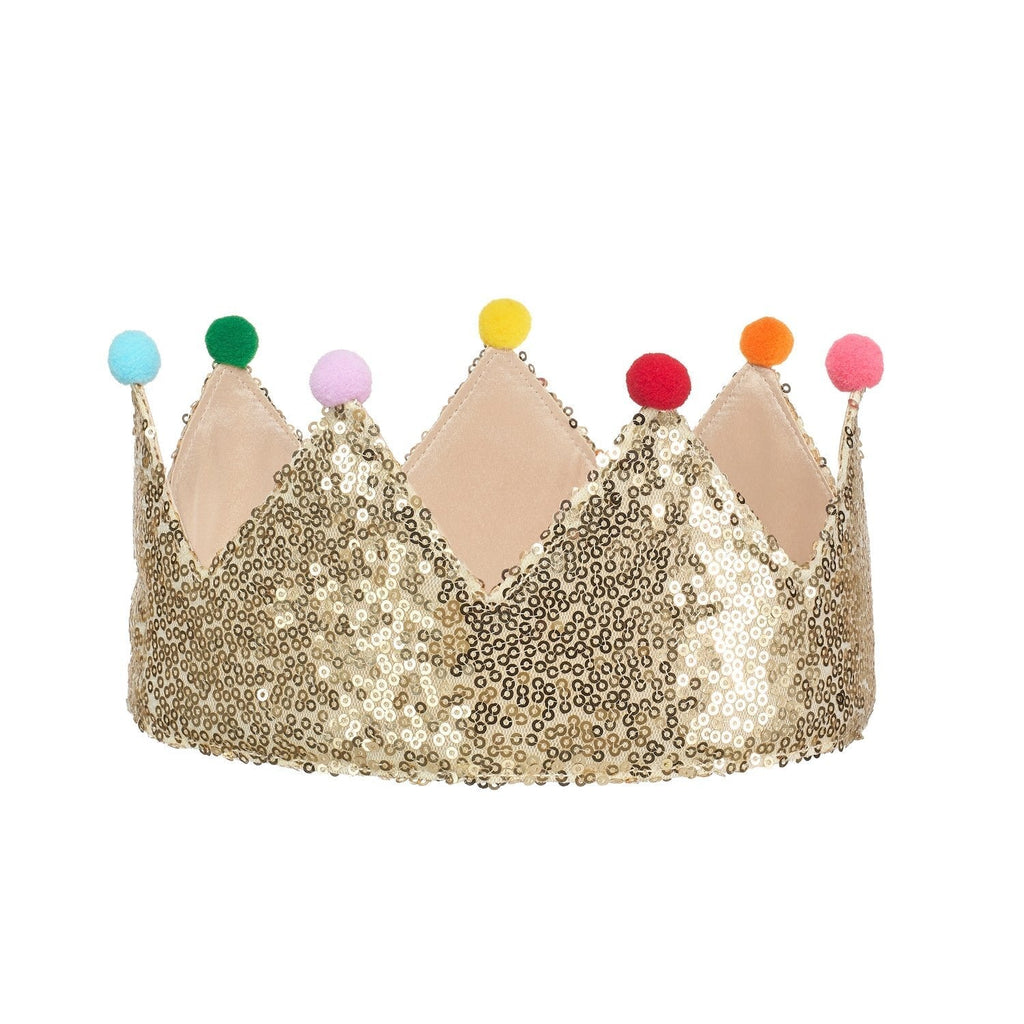 Rockahula Gold Sequin Pom Pom Crown - Simply Rye