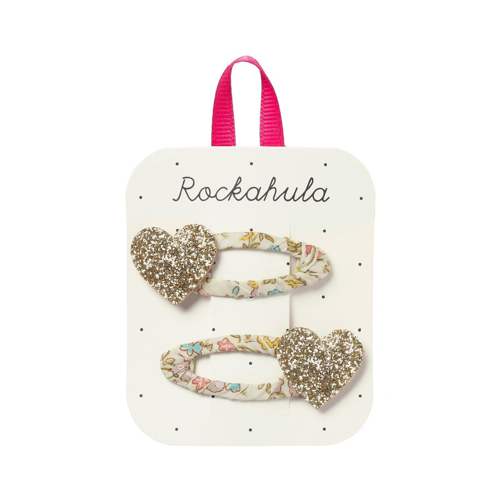 Rockahula Petal Glitter Heart Clips - Simply Rye