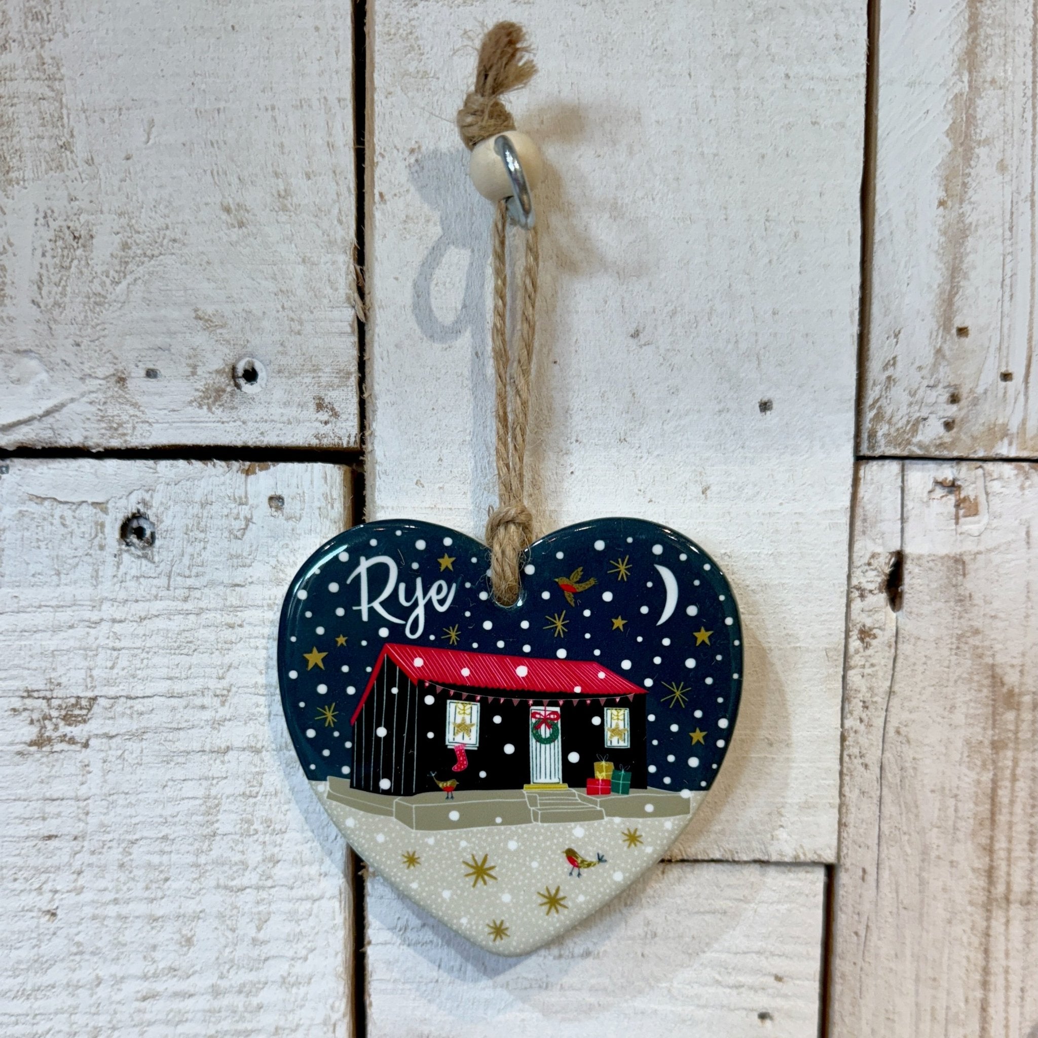 Rye Red Hut Heart Christmas Decoration - Simply Rye