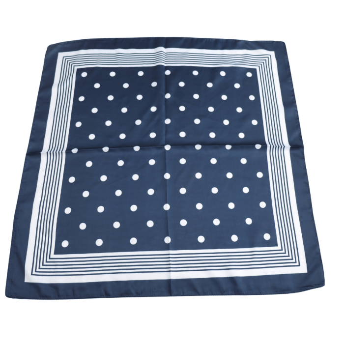 Satin Square Scarf - Navy Dots - Simply Rye