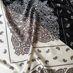 Satin Square Vilja Scarf - Black/White - Simply Rye