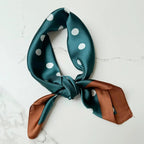 Satin Square Vilja Scarf - Green Dots - Simply Rye