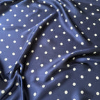 Satin Square Vilja Scarf - Navy Dots - Simply Rye