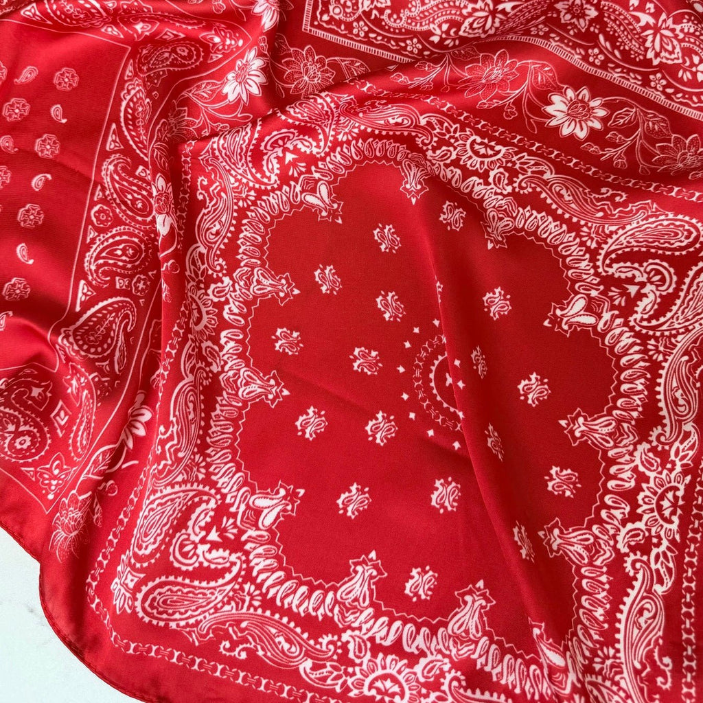 Satin Square Vilja Scarf - Red Bandana - Simply Rye