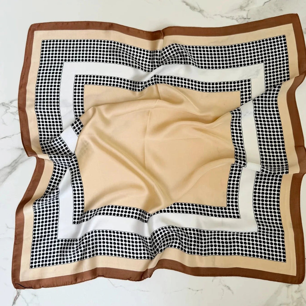 Satin Square Vilja Scarf - Retro Dots - Simply Rye