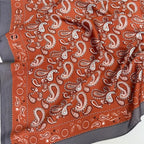 Satin Square Vilja Scarf - Rust Paisley - Simply Rye
