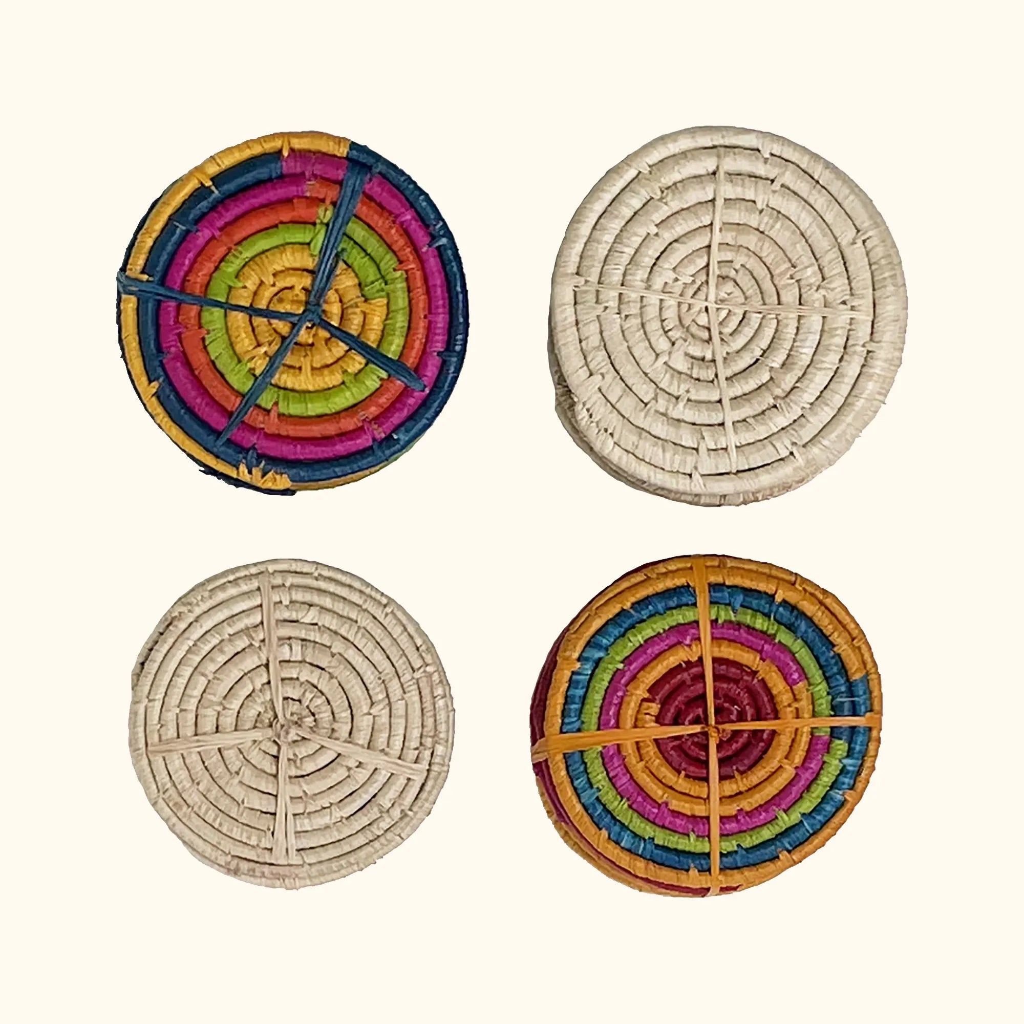 Set of 6 Raffia Coasters - Simply Rye