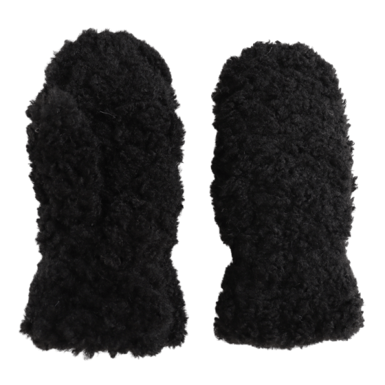 Sherpa Teddy Mittens - Black - Simply Rye
