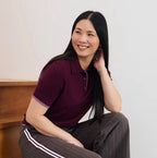 Short Sleeve Knitted Polo Shirt - Merlot - Simply Rye