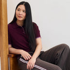 Short Sleeve Knitted Polo Shirt - Merlot - Simply Rye