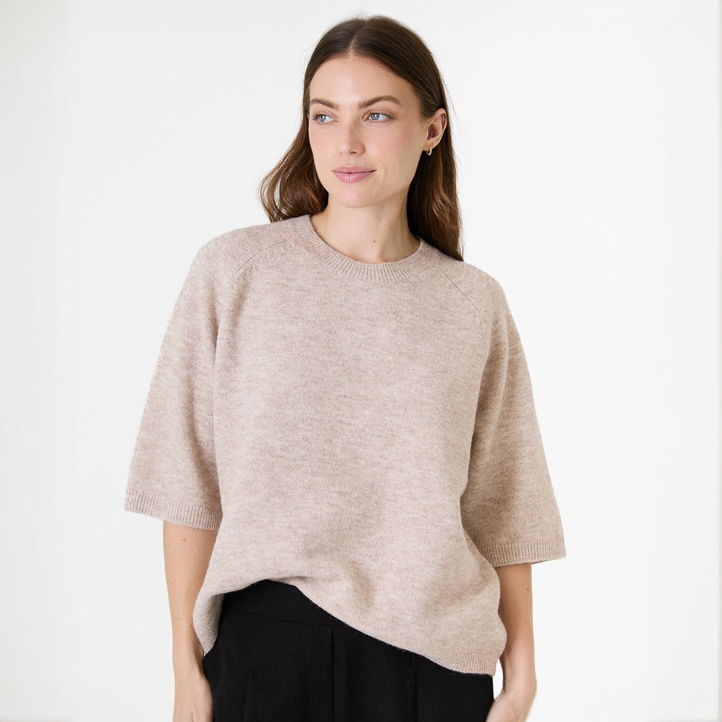 Short Sleeve Raglan Jumper - Oatmeal - Simply Rye