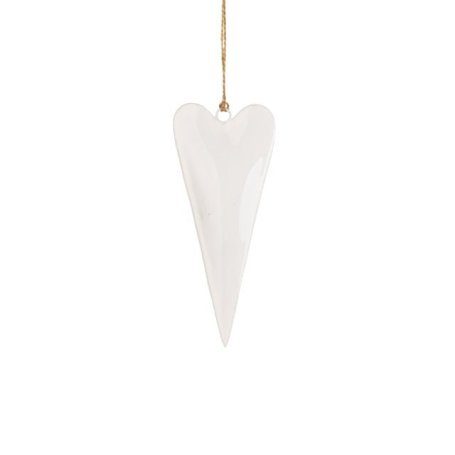 Slim White Heart Decoration - Simply Rye