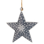 Snowflake Star Decoration - Red/Grey - Simply Rye