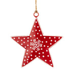 Snowflake Star Decoration - Red/Grey - Simply Rye