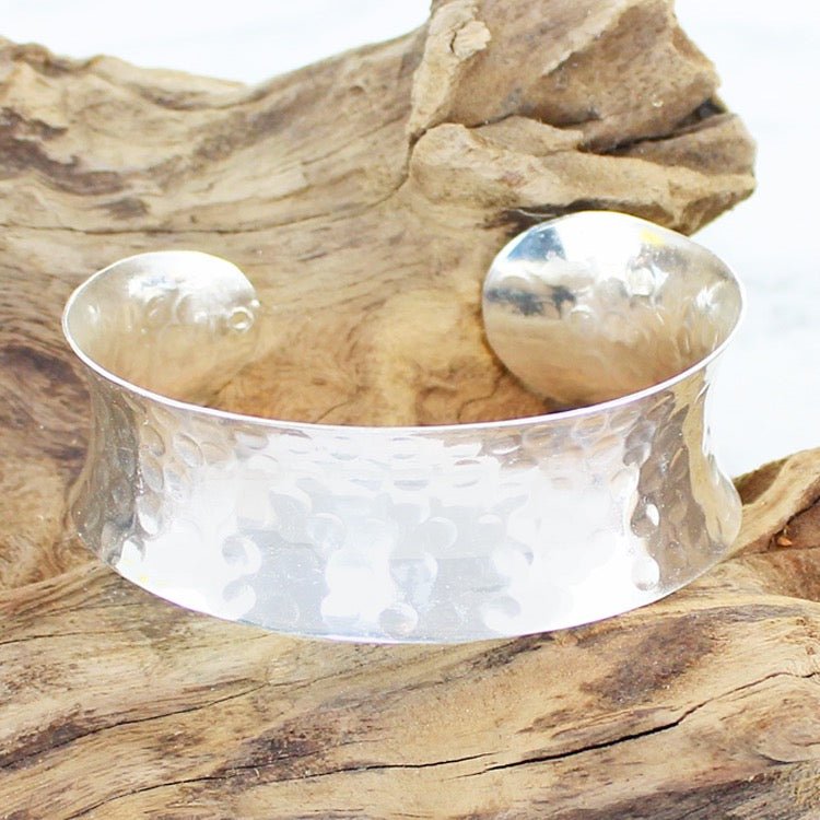 Solid Hammered Metal Cuff Bracelet - Simply Rye