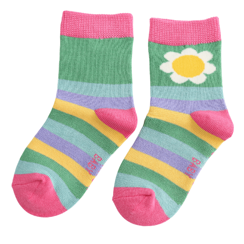 Sparrow Baby Daisy & Stripes Socks - Simply Rye