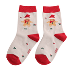 Sparrow Baby Gingerbread Christmas Socks - Silver - Simply Rye
