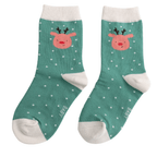 Sparrow Baby Green Reindeer Socks - Simply Rye