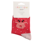 Sparrow Baby Red Reindeer Socks - Simply Rye