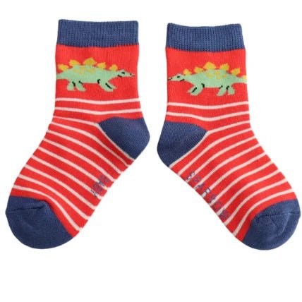 Sparrow Baby Stegosaurus & Stripes Socks - Simply Rye