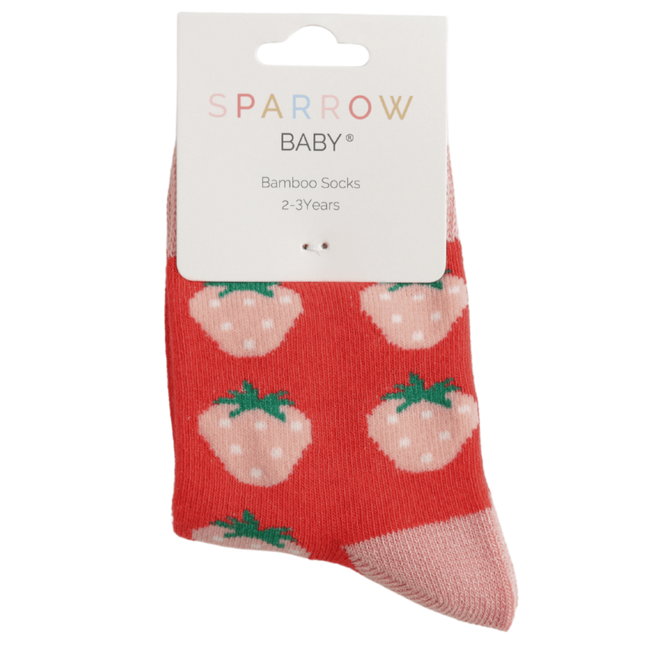 Sparrow Baby Strawberries Socks - Simply Rye