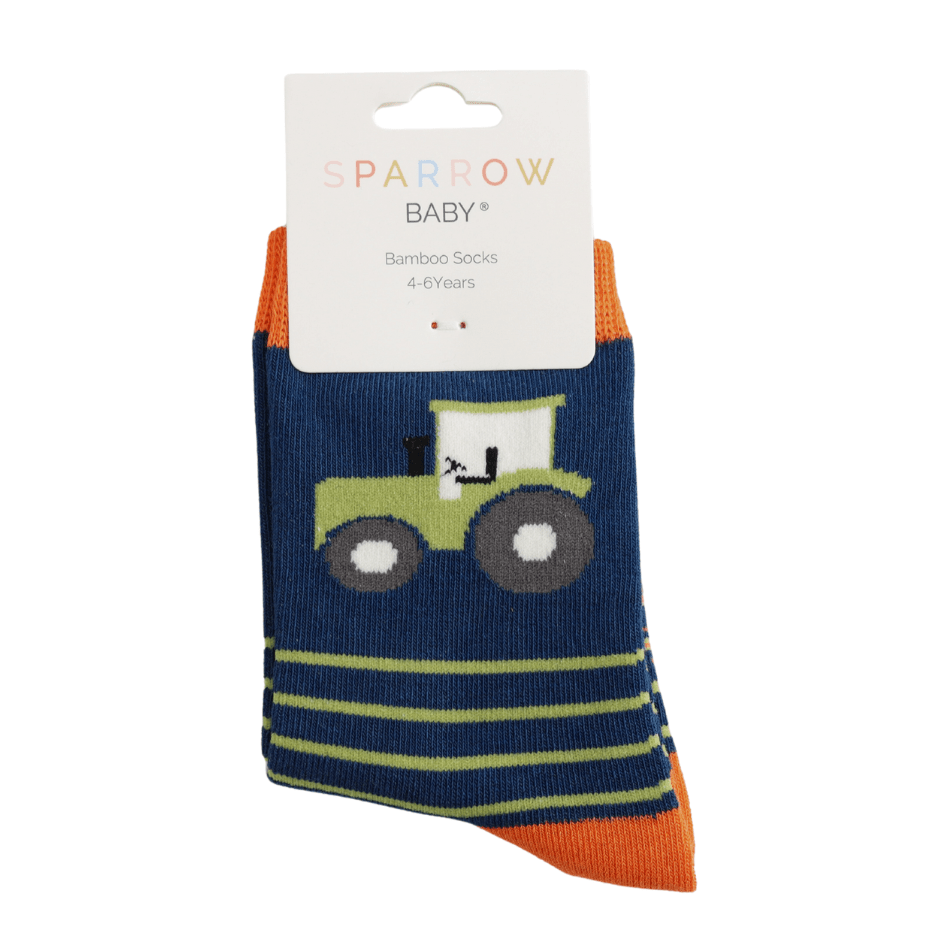 Sparrow Baby Tractor & Stripes Socks - Simply Rye