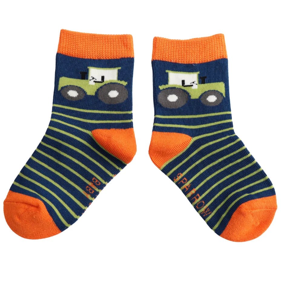 Sparrow Baby Tractor & Stripes Socks - Simply Rye