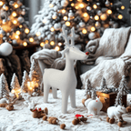 Standing White Reindeer Christmas Decoration - Simply Rye