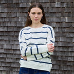 Stripe Crew Neck Sweatshirt - Ivory - Simply Rye