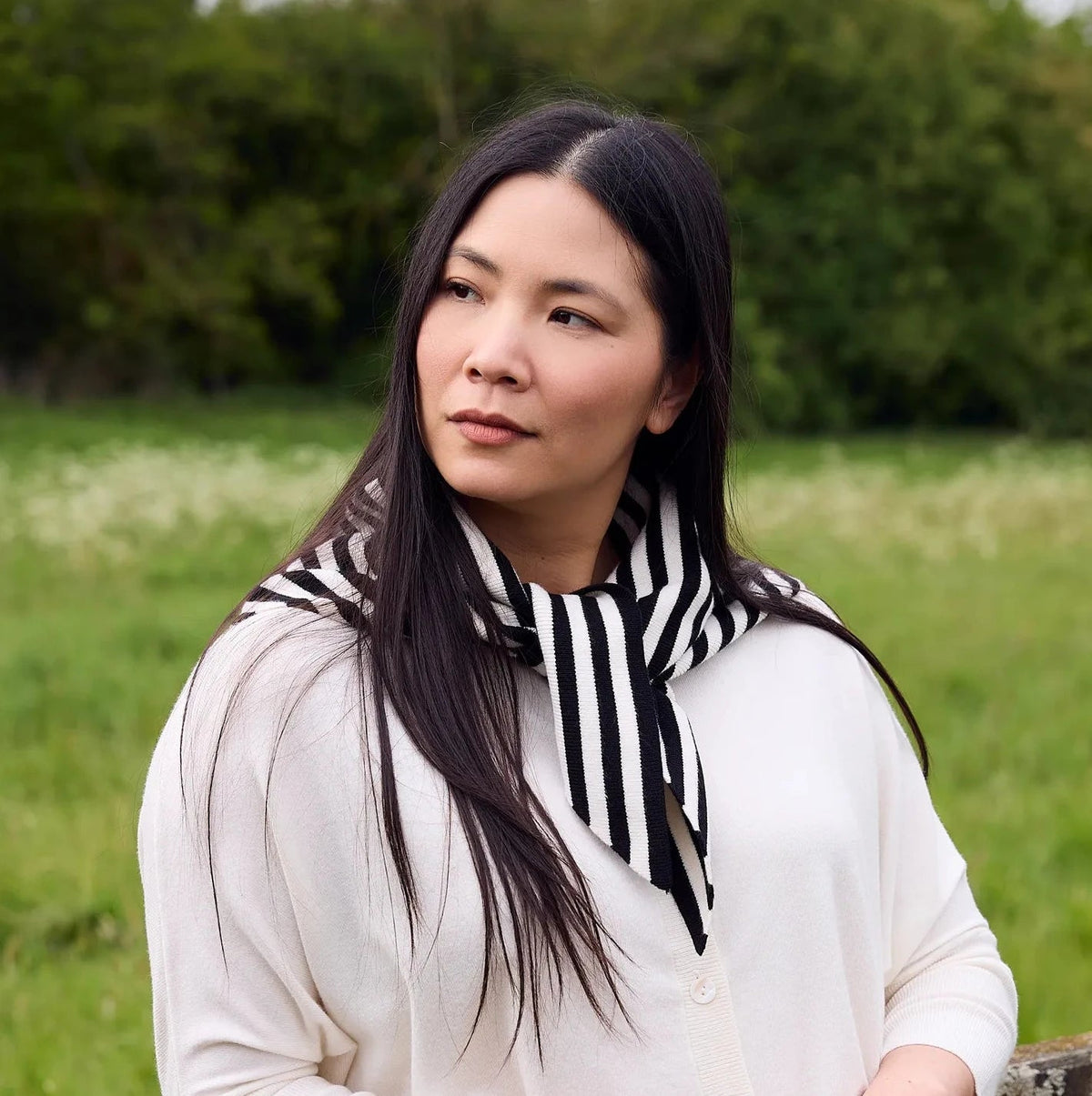Stripe Triangle Scarf - Black - Simply Rye
